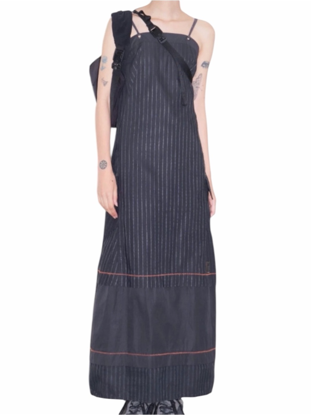 Cop Copine Vintage Y2K Maxi Dress Pinstripe Cargo
Pocket Colorblock Small